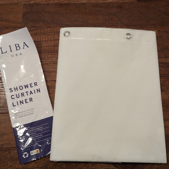 Bouclair gray scale cloth shower curtain 12 grommets & liba USA liner new! - Picture 14 of 16